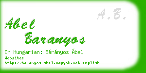 abel baranyos business card